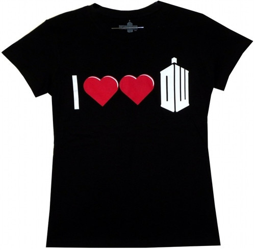 Doctor Who Girls T-Shirt - I Double Heart Doctor Who Girls T-Shirt