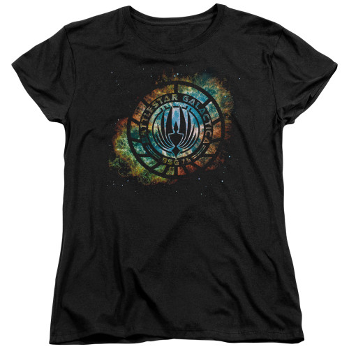 Image for Battlestar Galactica Womans T-Shirt - Emblem Knock-Out