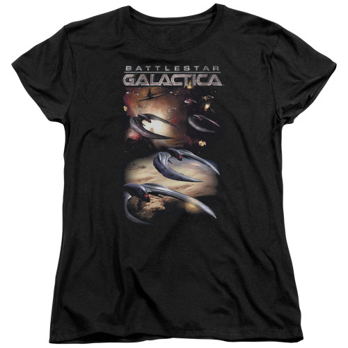 Image for Battlestar Galactica Womans T-Shirt - When Cylons Attack
