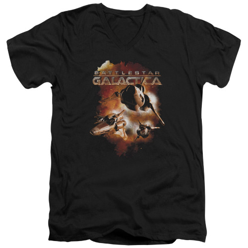 Image for Battlestar Galactica V Neck T-Shirt - Vipers Stretch