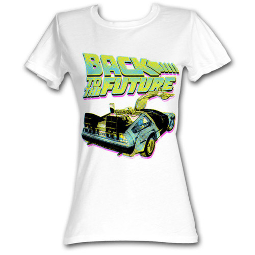 Image for Back to the Future Girls T-Shirt - BTF Neon