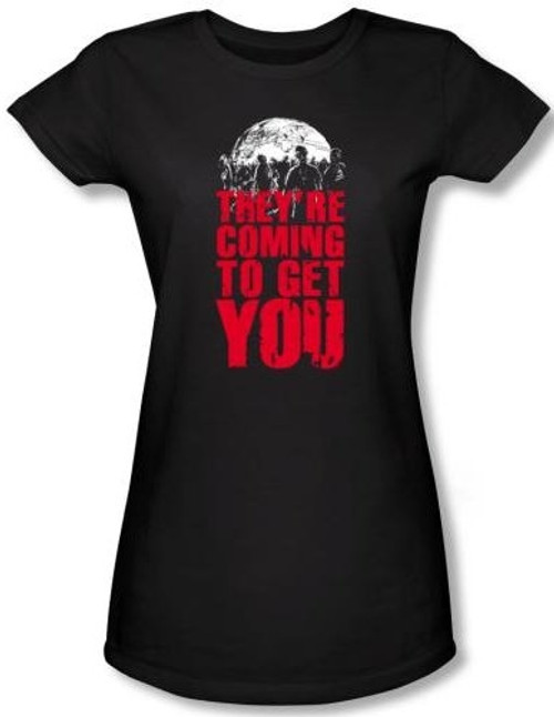 Zombie They're Coming to Get You Girls Shirt