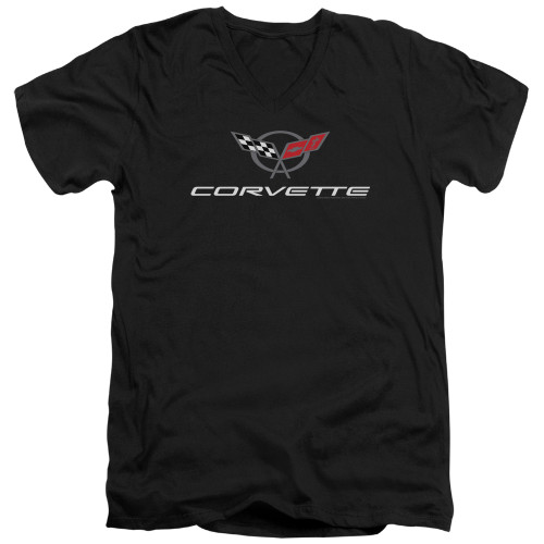 Image for Chevy V-Neck T-Shirt - Corvette Modern Emblem