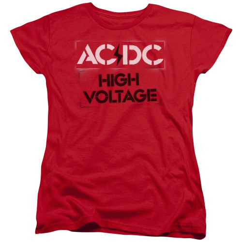 Image for AC/DC Womans T-Shirt - High Voltage Stencil