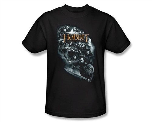 Image Closeup for The Hobbit Cast of Characters T-Shirt