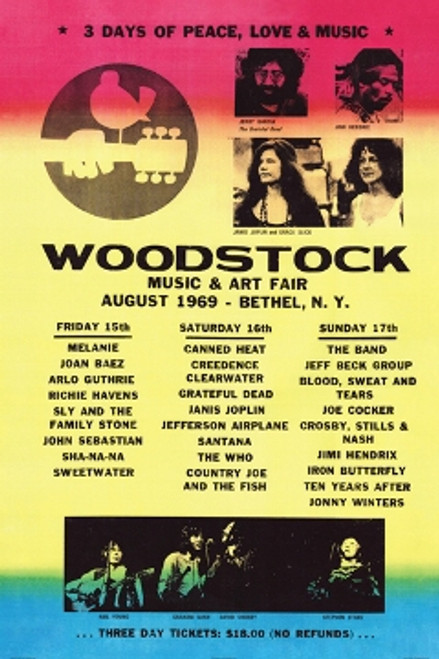 Image for Woodstock Line Up Poster