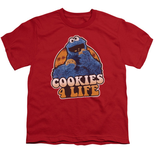Image for Sesame Street Youth T-Shirt - Cookies 4 Life