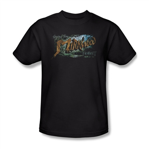 Image Closeup for The Hobbit Desolation of Smaug Greetings from Mirkwood T-Shirt