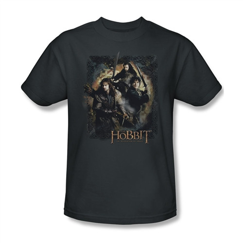 Image Closeup for The Hobbit Desolation of Smaug Weapons Drawn T-Shirt