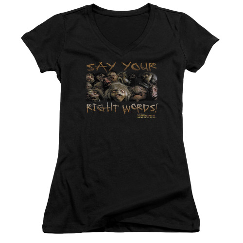 Image for Labyrinth Girls V Neck - Say Your Right Words