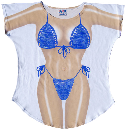 Image for Oceon Blue Macrame Bikink Cover Up T-Shirt
