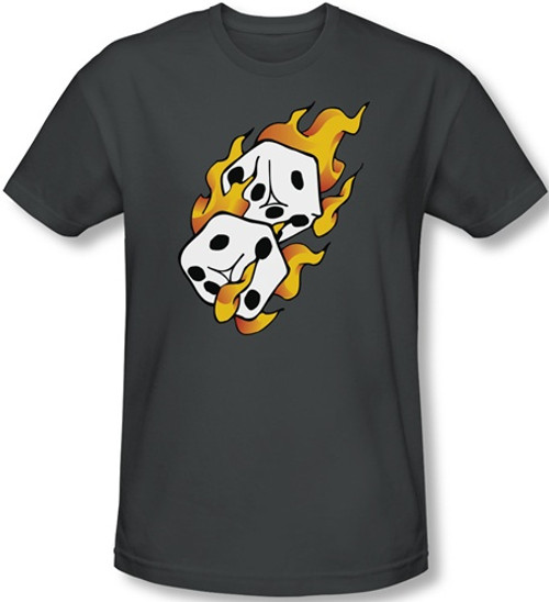 Leadership 2 Flaming Dice Charcoal T-Shirt