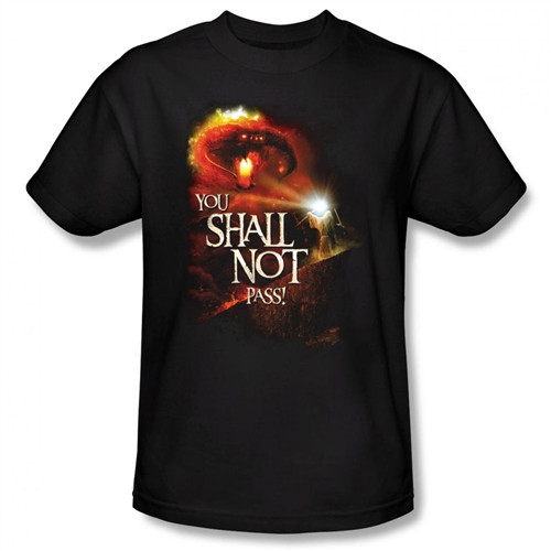 Image Closeup for Lord of the Rings You Shall Not Pass T-Shirt