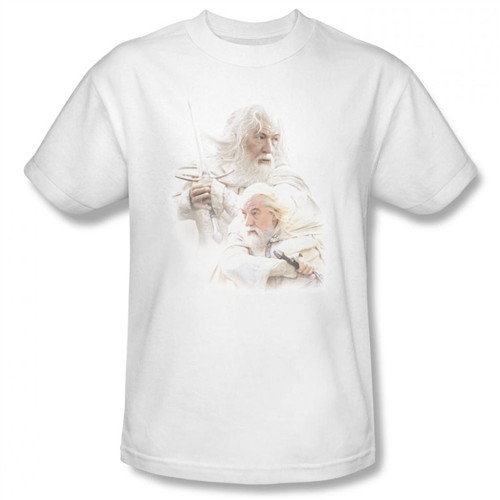Image Closeup for Lord of the Rings Gandalf White T-Shirt