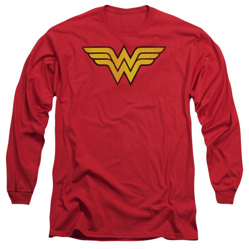 Image for Wonder Woman Long Sleeve Shirt - Classic Distressed Logo