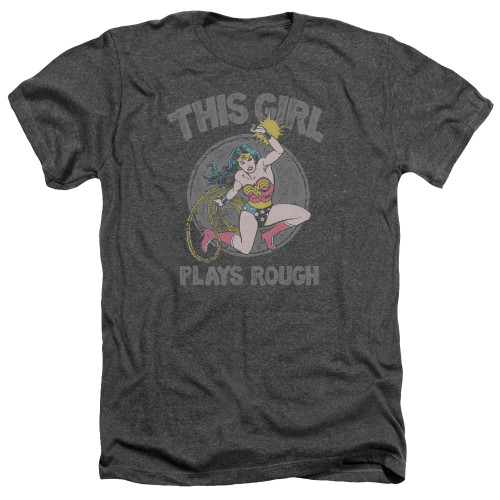 Image for Wonder Woman Heather T-Shirt - This Girl Plays Rough