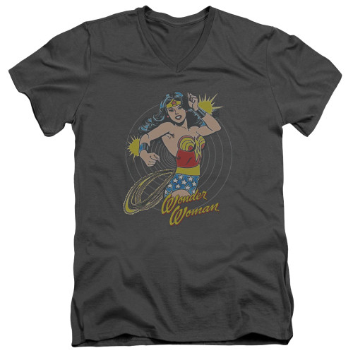 Image for Wonder Woman V Neck T-Shirt - Spinning