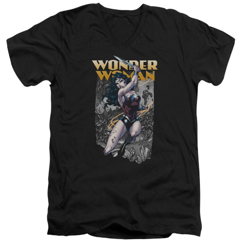 Image for Wonder Woman V Neck T-Shirt - Slice