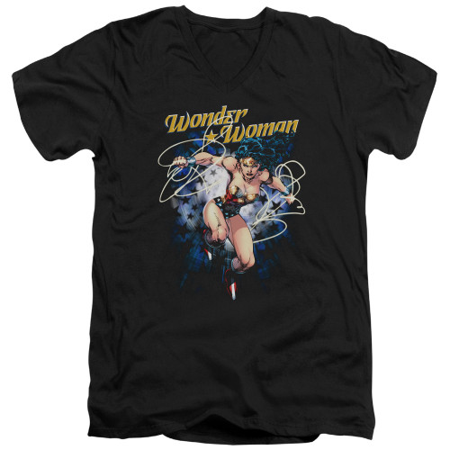 Image for Wonder Woman V Neck T-Shirt - Starburst