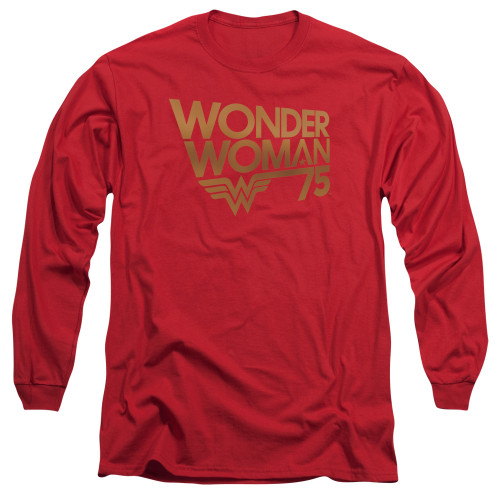 Image for Wonder Woman Long Sleeve Shirt - 75th Anniversary Gold Logo