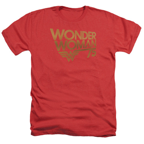 Image for Wonder Woman Heather T-Shirt - 75th Anniversary Gold Logo