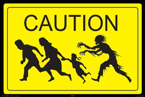 Zombie Poster - Caution Zombies