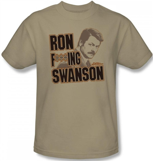 Image Closeup for Parks & Rec Ron F***ing Swanson T-Shirt