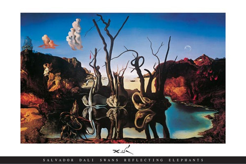 Image for Salvador Dali Poster - Swans and Elephants