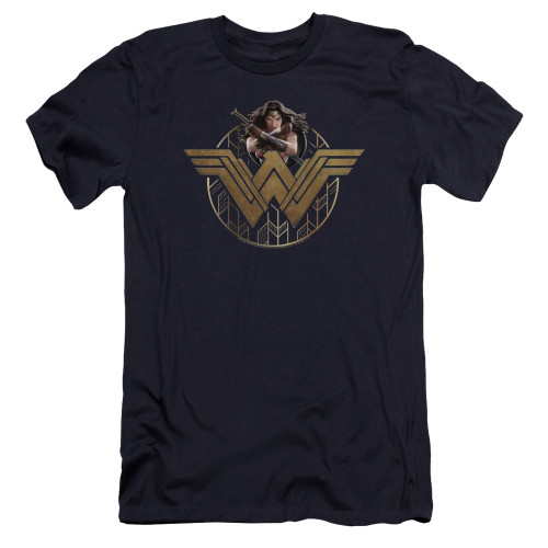 Image for Wonder Woman Movie Premium Canvas Premium Shirt - Power Stance and Emblem