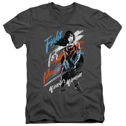 Image for Wonder Woman Movie V Neck T-Shirt - Fight for Peace