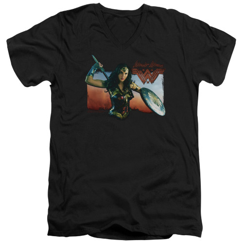 Image for Wonder Woman Movie V Neck T-Shirt - Warrior Woman