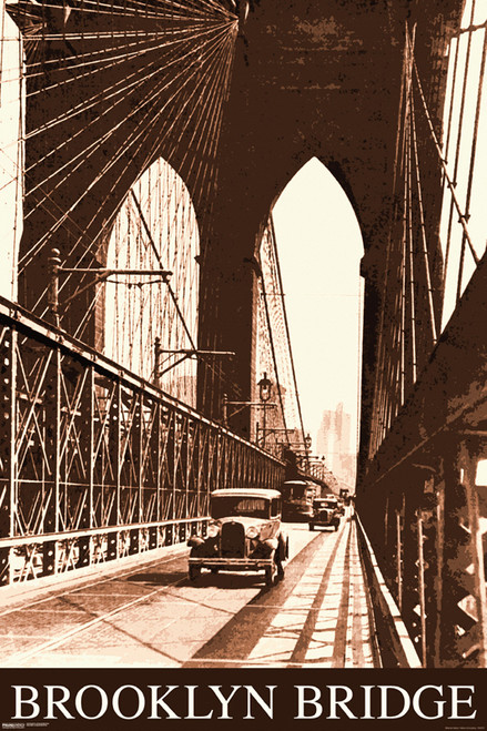 Image for Brooklyn Bridge Poster - Vintage