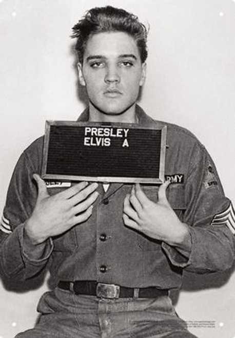 Image for Elvis Tin Sign - Enlistment Photo