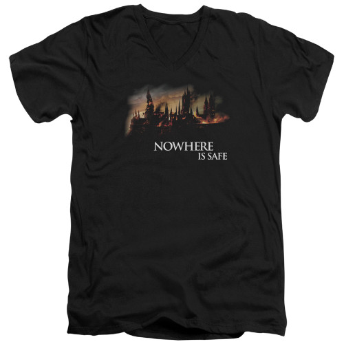 Image for Harry Potter V Neck T-Shirt - Burning Hogwarts