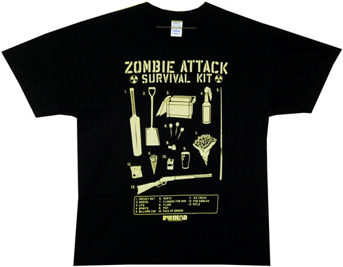 Image Closeup for Shaun of the Dead T-Shirt - Zombie Survival Kit