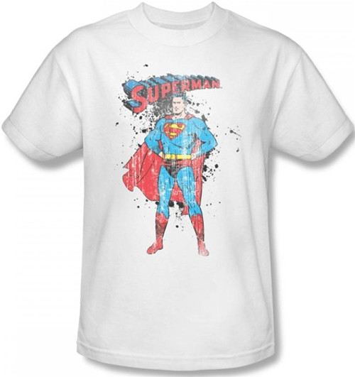 Image Closeup for Superman T-Shirt - Vintage Ink Splatter
