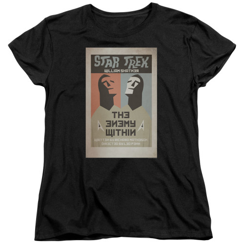 Image for Star Trek Juan Ortiz Episode Poster Womans T-Shirt - Ep. 5 the Enemy Within on Black