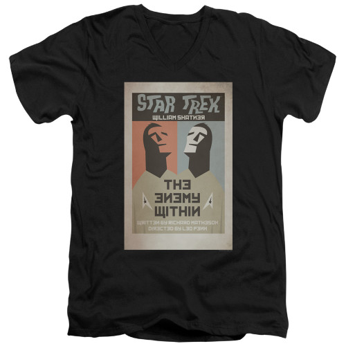 Image for Star Trek Juan Ortiz Episode Poster V Neck T-Shirt - Ep. 5 the Enemy Within on Black