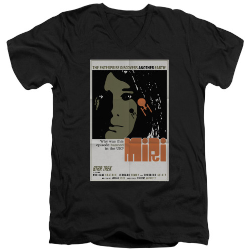 Image for Star Trek Juan Ortiz Episode Poster V Neck T-Shirt - Ep. 8 Miri on Black