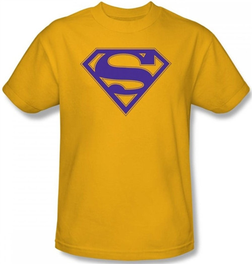 Superman T-Shirt - Purple & Gold Shield Logo