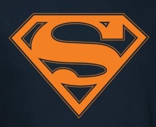 Superman T-Shirt - Navy & Orange Shield Logo