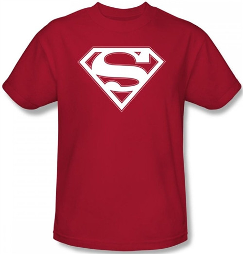 Image Closeup for Superman T-Shirt - Red & White Shield Logo