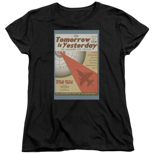 Image for Star Trek Juan Ortiz Episode Poster Womans T-Shirt - Ep. 19 Tomorrow is Yesterday on Black