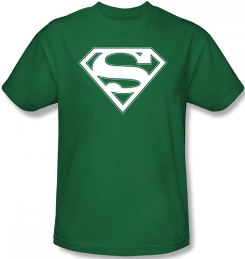 Image Closeup for Superman T-Shirt - Green & White Shield Logo