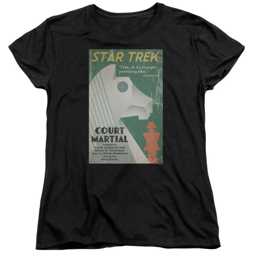 Image for Star Trek Juan Ortiz Episode Poster Womans T-Shirt - Ep. 20 Court Martial on Black