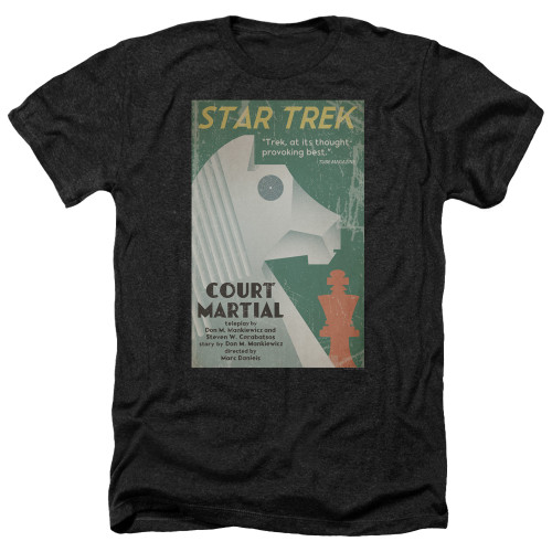 Image for Star Trek Juan Ortiz Episode Poster Heather T-Shirt - Ep. 20 Court Martial on Black