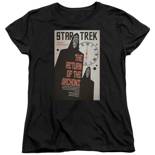 Image for Star Trek Juan Ortiz Episode Poster Womans T-Shirt - Ep. 21 the Return of the Archons on Black