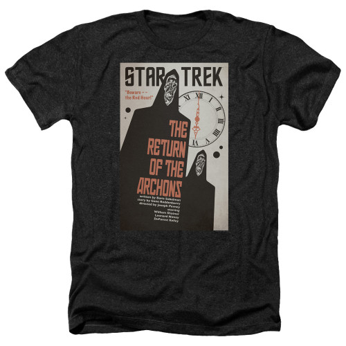 Image for Star Trek Juan Ortiz Episode Poster Heather T-Shirt - Ep. 21 the Return of the Archons on Black