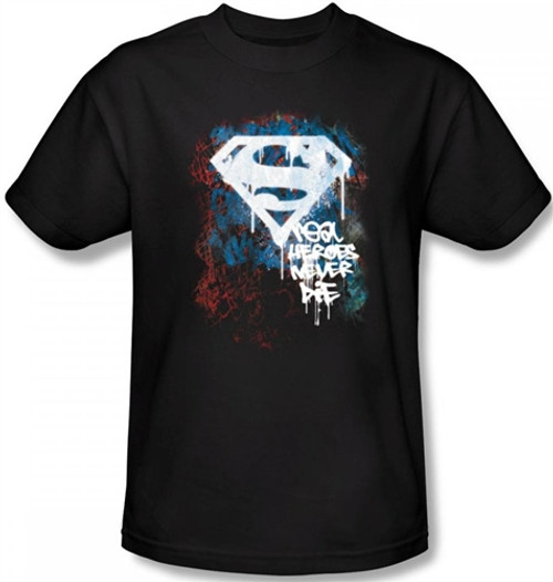 Image Closeup for Superman T-Shirt - Real Heroes Never Die