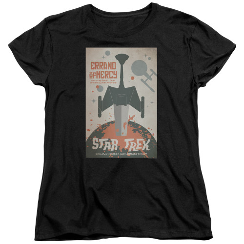 Image for Star Trek Juan Ortiz Episode Poster Womans T-Shirt - Ep. 26 Errand of Mercy on Black